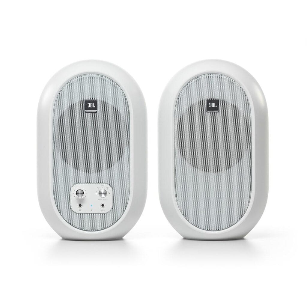 Højtalere JBL 104-BT – hvid – kompakte Bluetooth studiomonitorer Højtalere JBL 104-BT – hvid – kompakte Bluetooth studiomonitorer