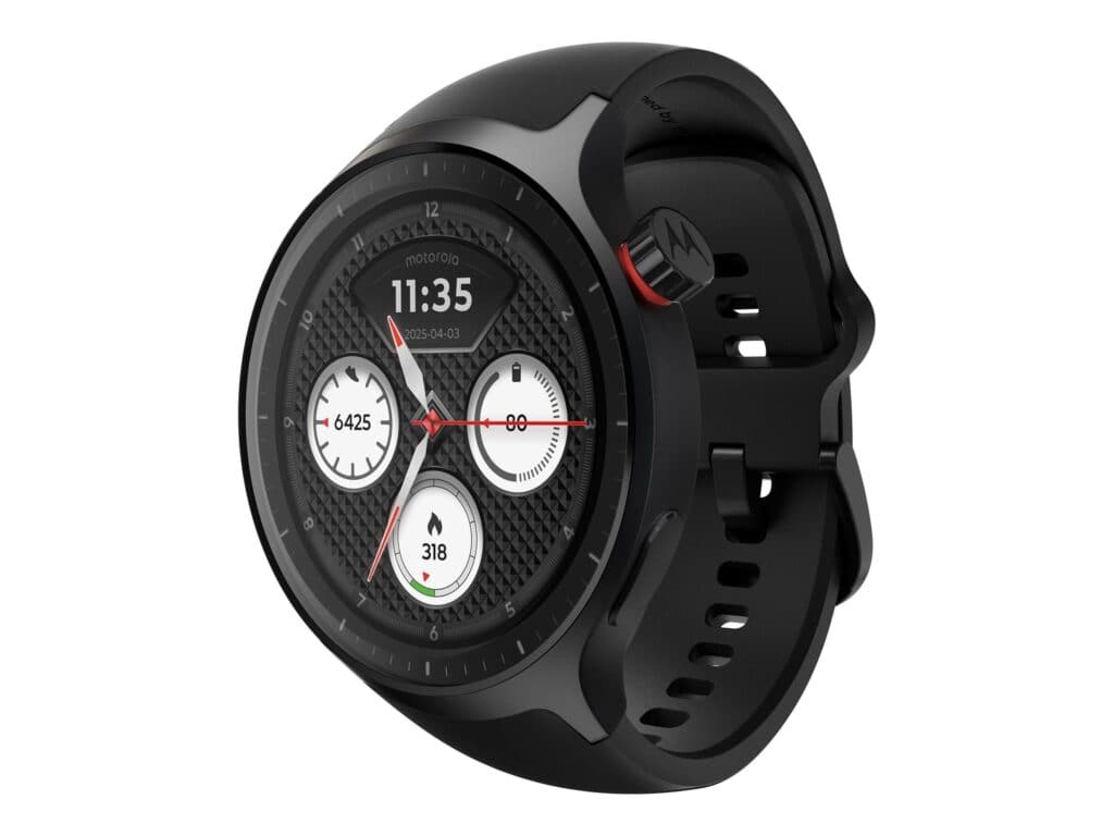 Motorola Moto Watch 47 mm – sort smartwatch med silikonerem Motorola Moto Watch 47 mm – sort smartwatch med silikonerem